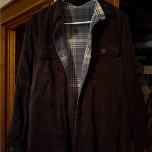 Love Tree Reversible Black Corduroy Shacket